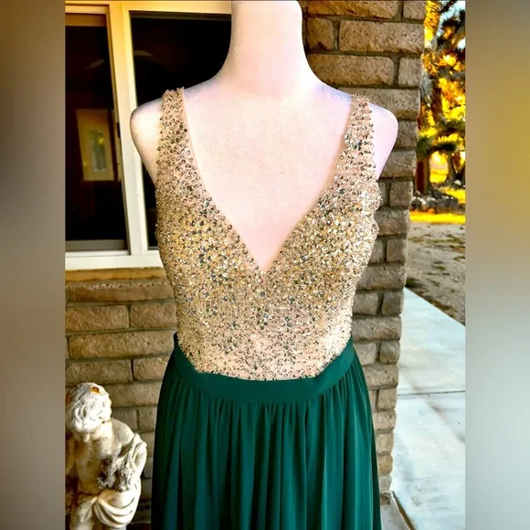 ROSEMORE Couture Prom Sheer Illusion Gown Flowing Long Draping Skirt! M - Picture 7 of 10